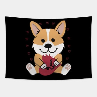 Valentines Corgi ‘Bite out of Love’ Tapestry