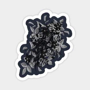 Black and White Floral Watercolor Design Magnet