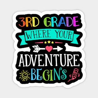 3rd Where Your Adventure Begins Shirt Kinder Teacher Magnet