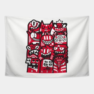 Red Doodle HOT CREW 369 Tapestry