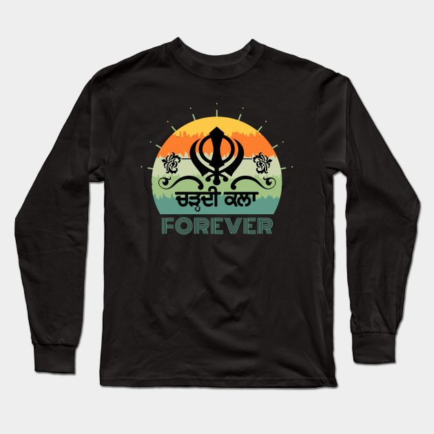 Punjabi Chardi Kala Always Cheerful Punjabi Long Sleeve T Shirt Teepublic