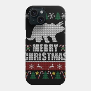 Triceratops Dinosaur Merry Christmas Phone Case