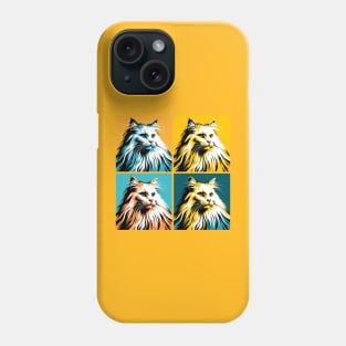 Domestic Long Hair Pop Art - Cat Lovers Phone Case