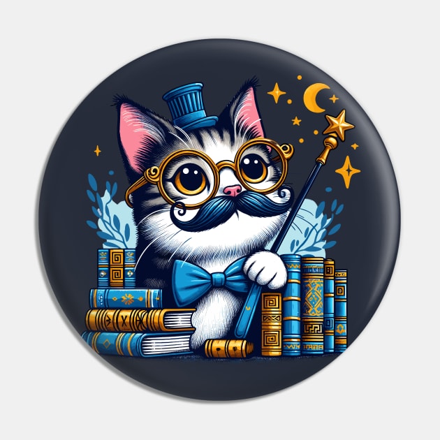 Nerdy Cat Pin by Graceful Designs