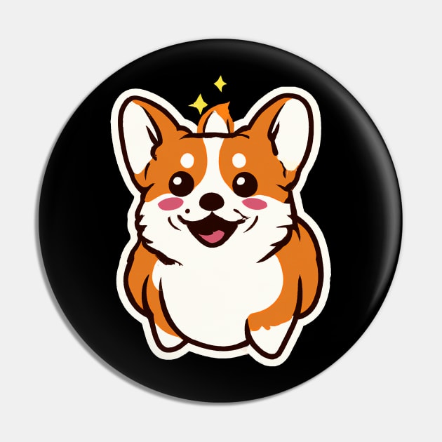 Cute Little Corgi Dog Lover Puppy Retro Pin by BetterManufaktur