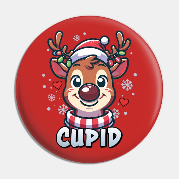 Santa’s Reindeer Cupid Xmas Group Costume Pin by Graphic Duster