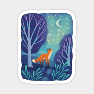 Fox At Night Magnet