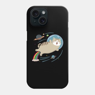 Rainbow-Powered Space Adventure with a Happy Meowgical Cat Phone Case