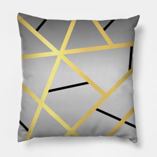 Silver/Gold/Black Pattern Pillow