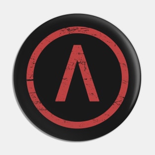 Red Sparta Lambda Symbol Pin