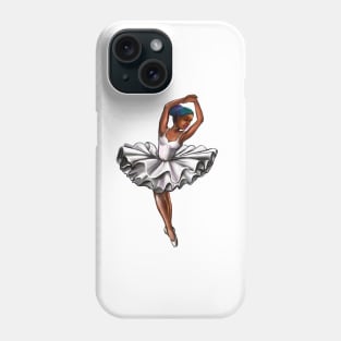 African America ballerina with rainbow corn row hair style #003 - brown skin ballerina Phone Case