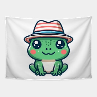 Stylish Frog with Hat Tapestry