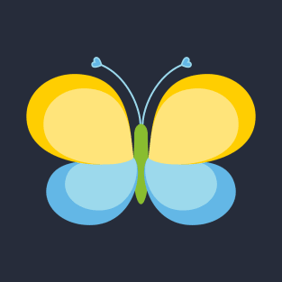 Yellow and Blue Butterfly T-Shirt