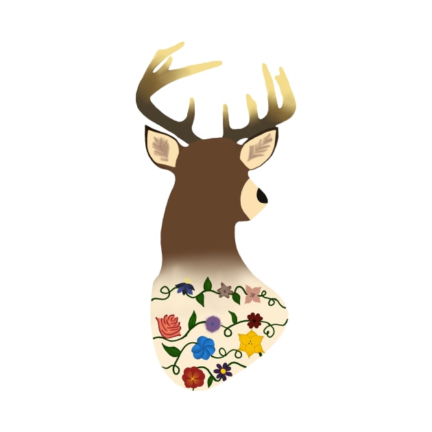 Floral Deer by nats-designs