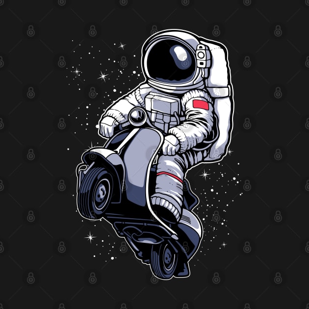 Astronaut Ridding Vespa In Space by Ken Asahvey