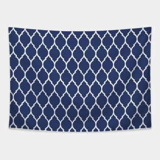 Blue Vintage Abstract Pattern Tapestry