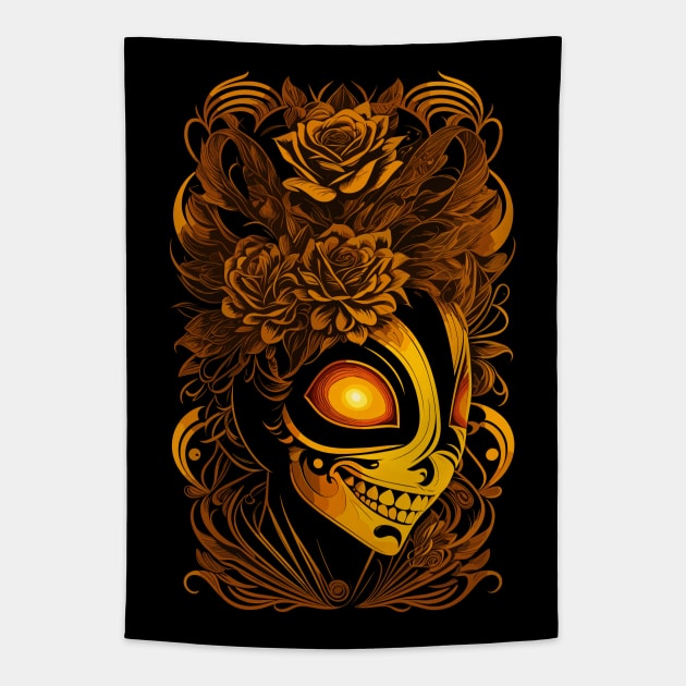 angel demon, rock n roll music inspired, sin side design Tapestry by H2Ovib3s