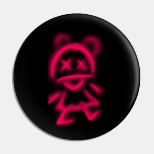 Pink neon monster Pin