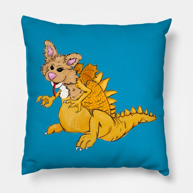 Bean Bunny Dragon Pillow by Debra Forth