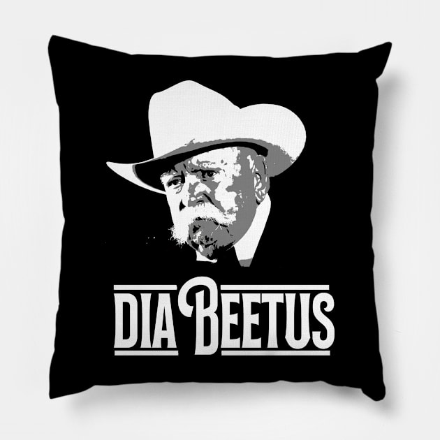 DIABEETUS black and white Pillow by jerrysanji