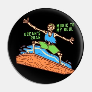 Ocean's Roar Skeleton Beach Party Pin