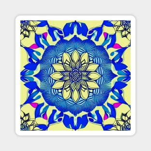 Lotus Mandala (Pale Yellow) Magnet