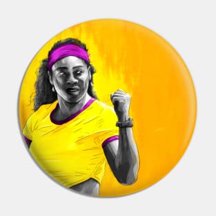 Serena Williams Tennis Artwork Pin