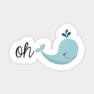 Oh Whale Cartoon Magnet