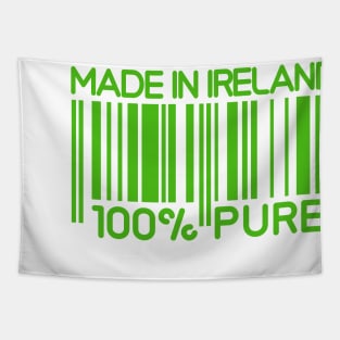 Made in Ireland, kelly green on white Tapestry