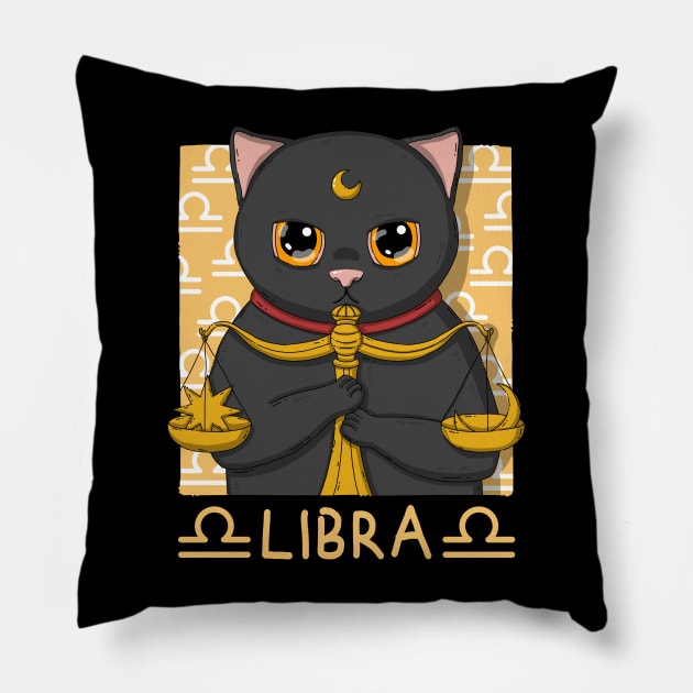 Libra Neko Black Version Pillow by Japanese Neko