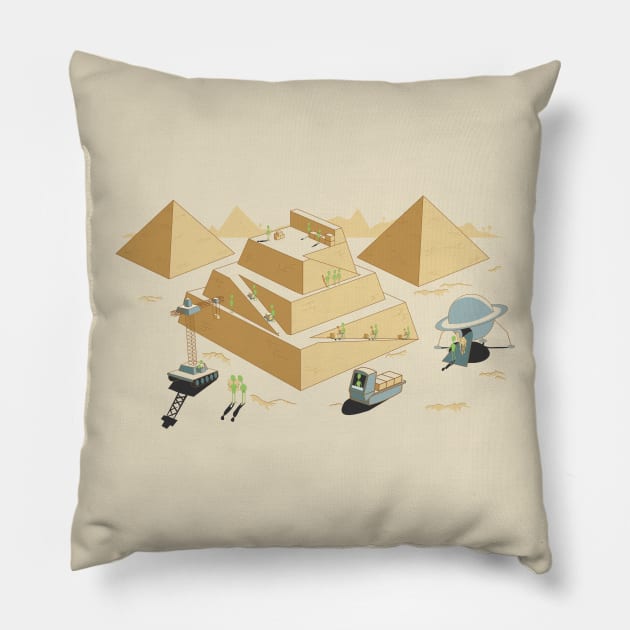 Pyramids Pillow by HandsOffMyDinosaur