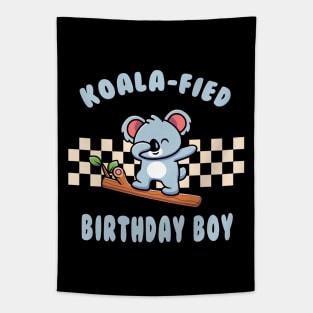 Koala-Fied Birthday Boy Funny Dabbing Koala Pun Tapestry