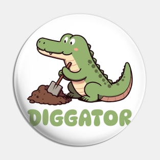 Diggator The Dictator Alligator Pin