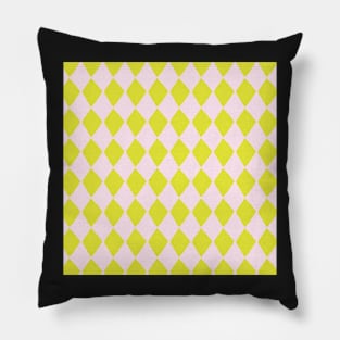 Mustard and Pink Diamonds Pillow