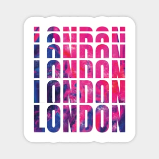 Colourful textured London typography design Magnet