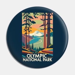 A Vintage Travel Art of the Olympic National Park - Washington - US Pin