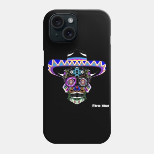 Mariachi charro skull ecopop in day of the dead Phone Case