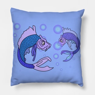 Illustration blue fishes Pillow