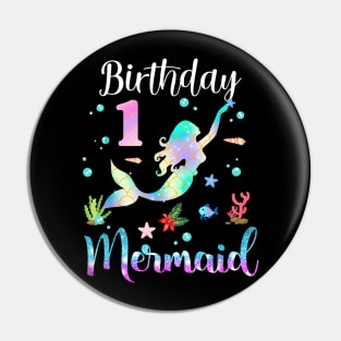 1 Year Old Birthday Mermaid Happy 1st Birthday Pin