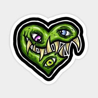 Zombie Heart Teethy Smile Green Valentines Day Magnet