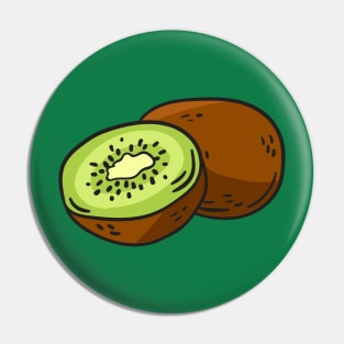 Fun Kiwi Illustration Pin