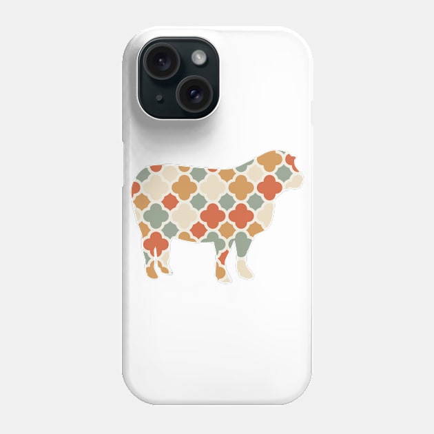 Sheep Silhouette with Pattern Phone Case by deificusArt