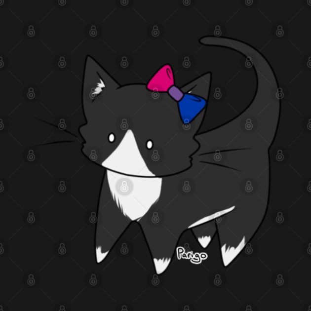 Bisexual Pride Tuxedo Kitty Ear Bow by parigok