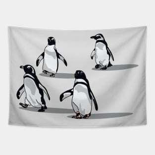 Penguin Pals: 3D-Inspired Vector Art Tapestry