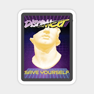 Disconnect Save Yourself Greek Bust Vaporwave Magnet