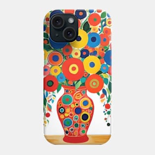 Cute Whimsical Flowers in an Orange Vase Phone Case