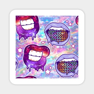 Holographic Slime Lips Pattern Magnet