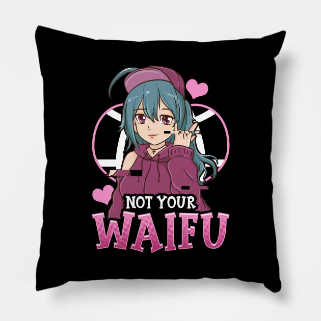 Cute Not Your Waifu Anime Girl Japanese Manga Pillow by theperfectpresents