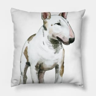 Miniature Bull Terrier Watercolor - Dog Lovers Pillow