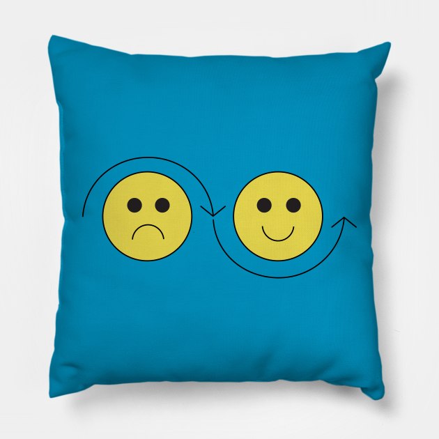 Turn That Frown Upside Down Pillow by Cosmic-Fandom